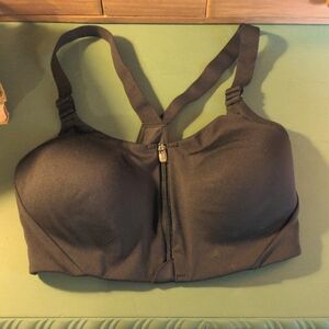 All in Motion Black Zip up Sports Bra